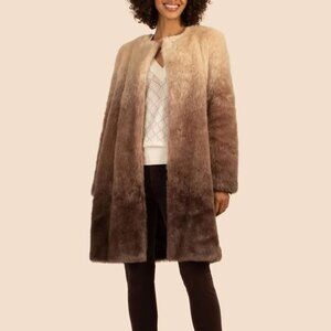 NWOT Trina Turk ombre faux fur coat - size L